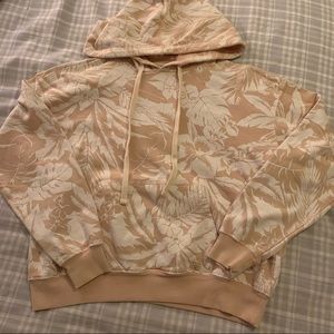 Billabong salty blonde palm print cropped hoodie